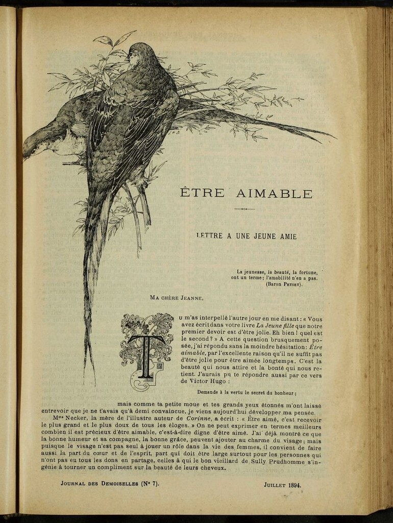 Miniatura de Journal des Demoiselles. Julio 1894