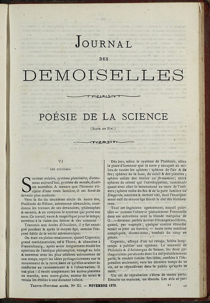 Miniatura de Journal des Demoiselles. Noviembre 1870