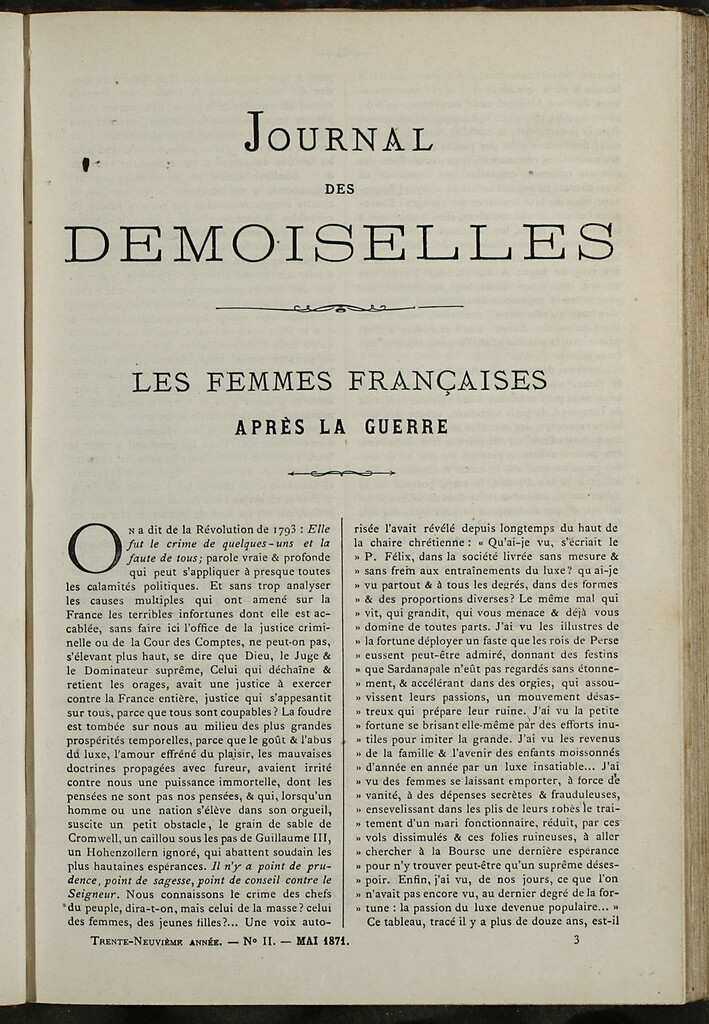 Miniatura de Journal des Demoiselles. Mayo 1871