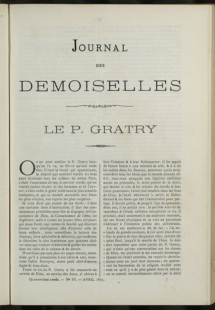 Miniatura de Journal des Demoiselles. Abril 1872