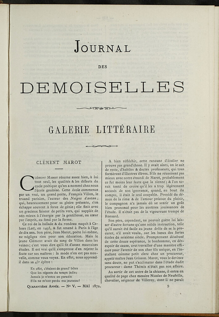 Miniatura de Journal des Demoiselles. Mayo 1872