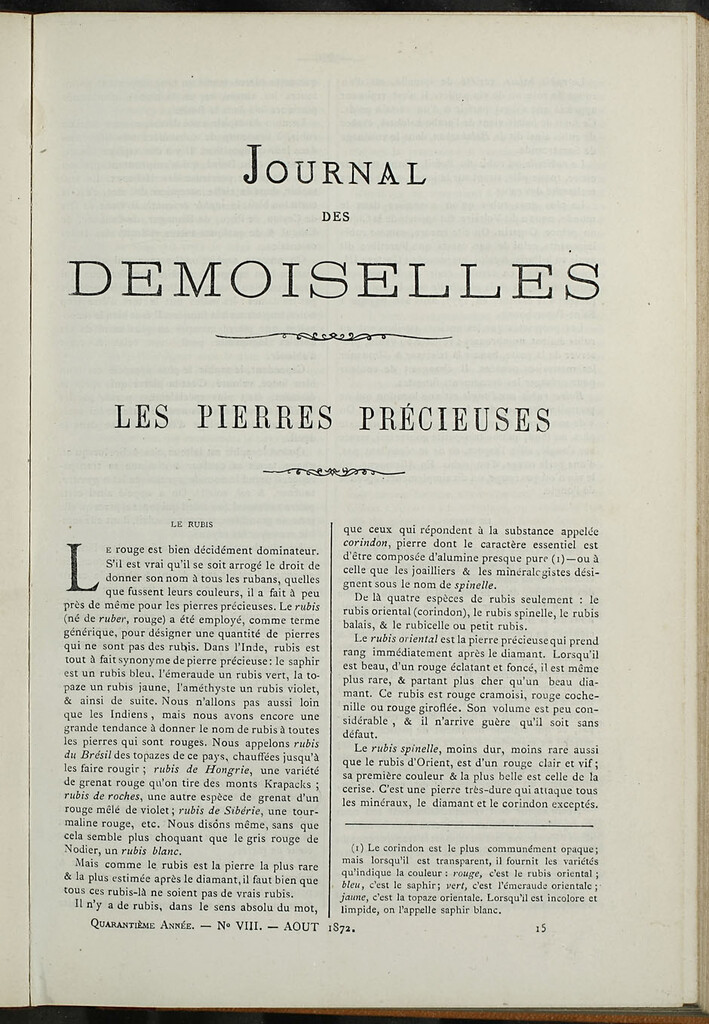 Miniatura de Journal des Demoiselles. Agosto 1872