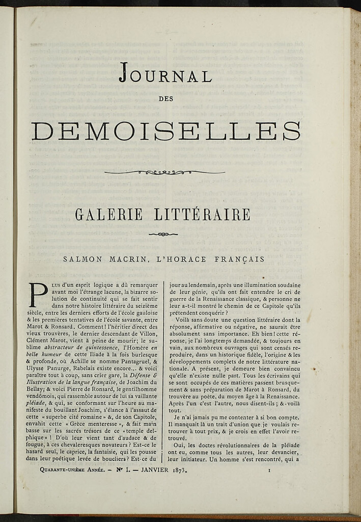 Miniatura de Journal des Demoiselles. Enero 1873
