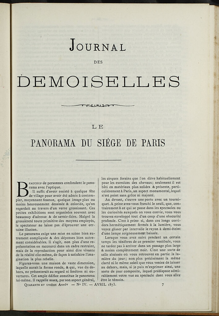 Miniatura de Journal des Demoiselles. Abril 1873