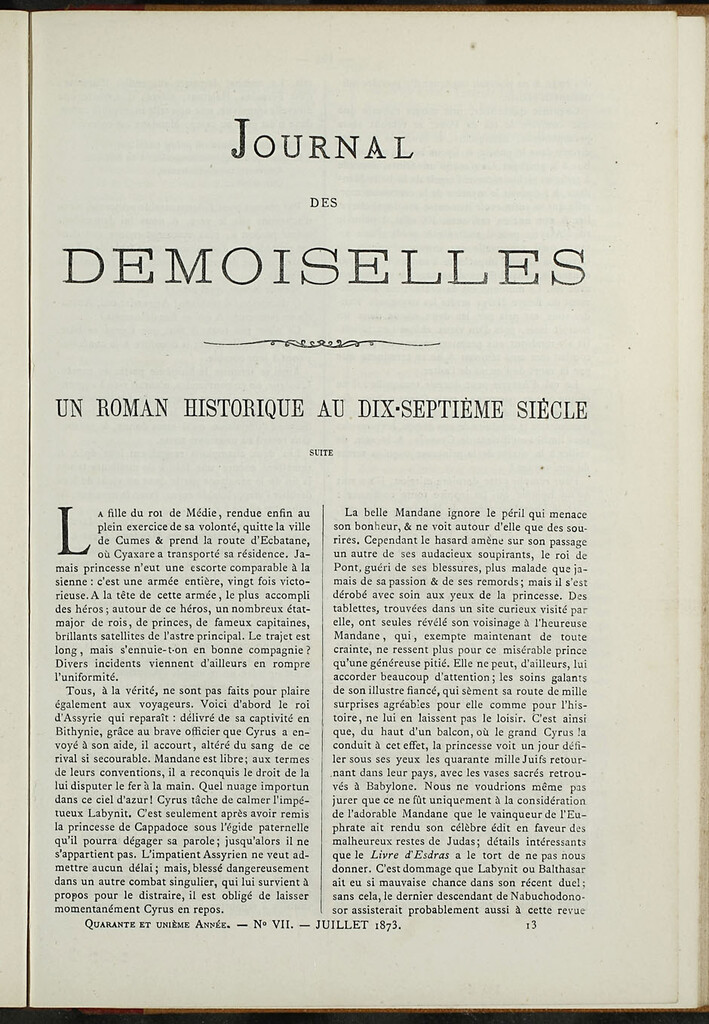 Miniatura de Journal des Demoiselles. Julio 1873
