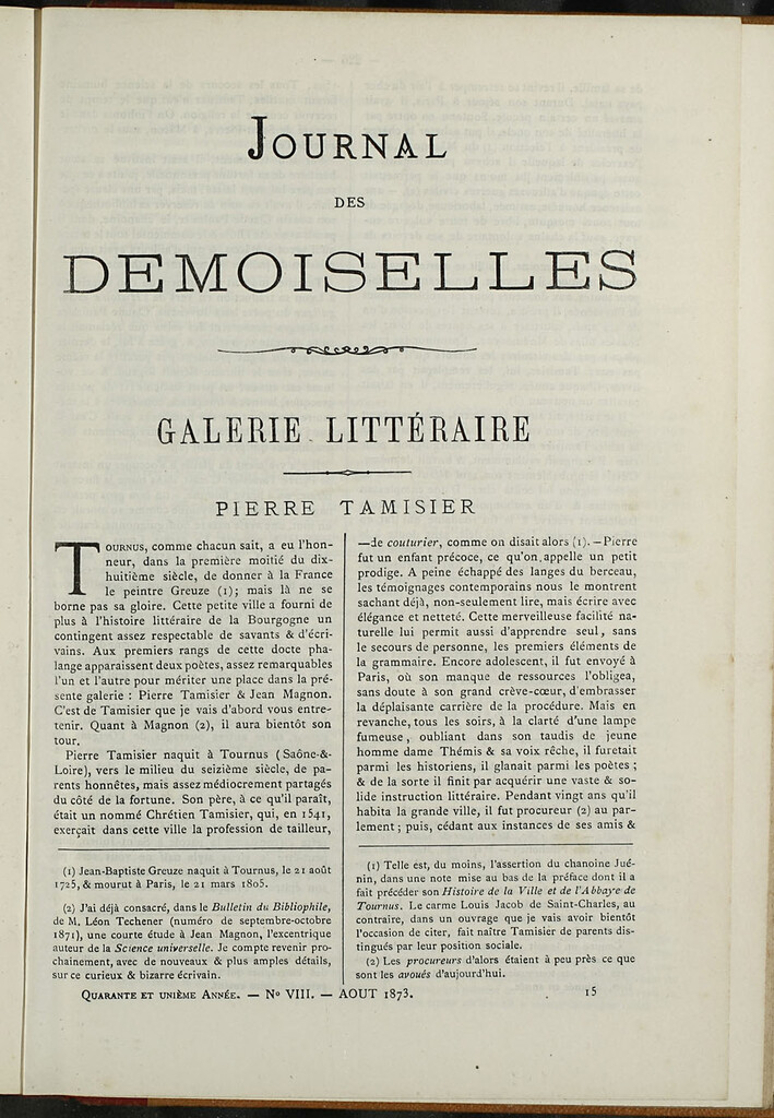 Miniatura de Journal des Demoiselles. Agosto 1873