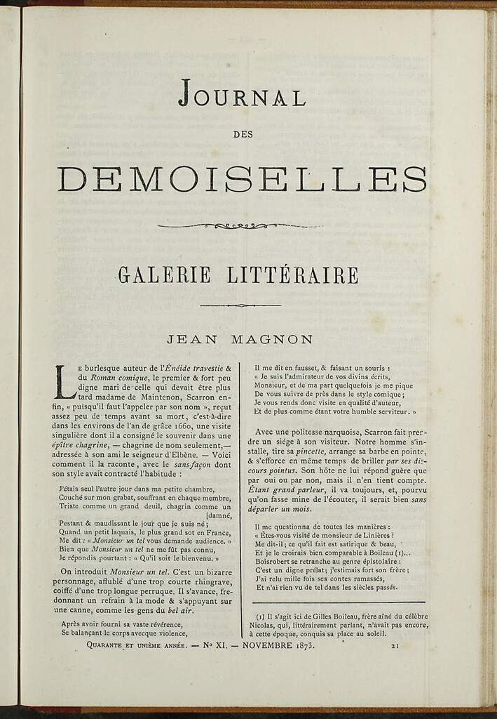 Miniatura de Journal des Demoiselles. Noviembre 1873