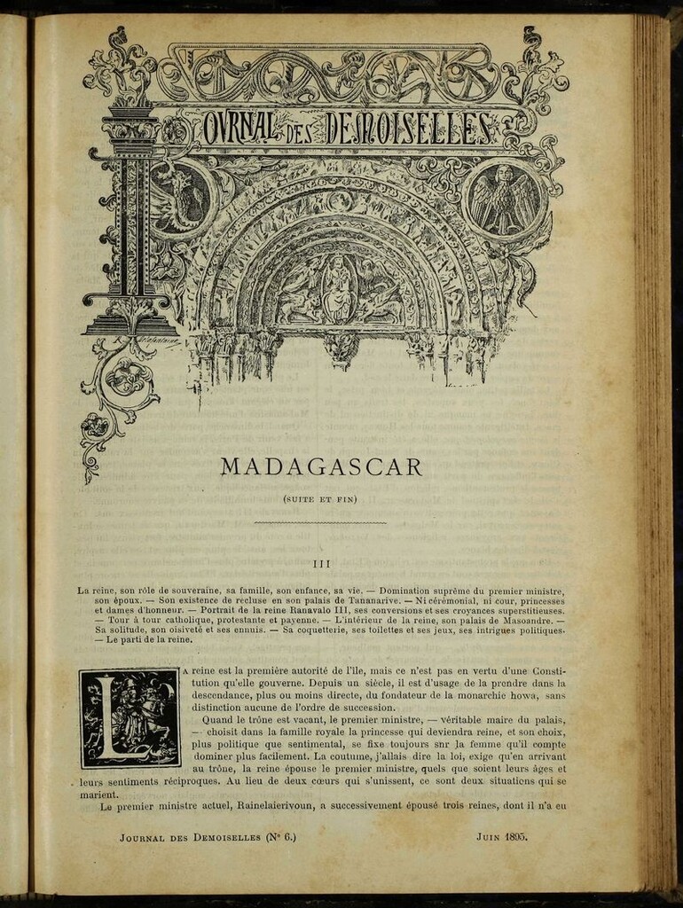 Miniatura de Journal des Demoiselles. Junio 1895