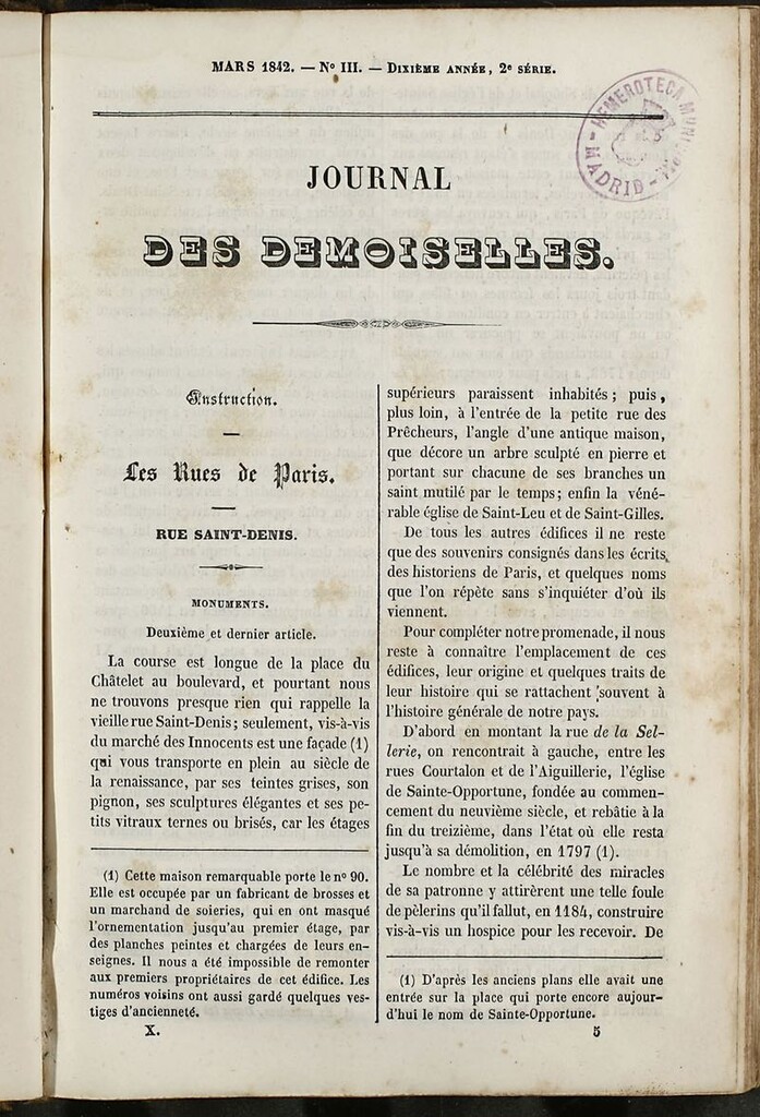Miniatura de Journal des Demoiselles. Marzo 1842