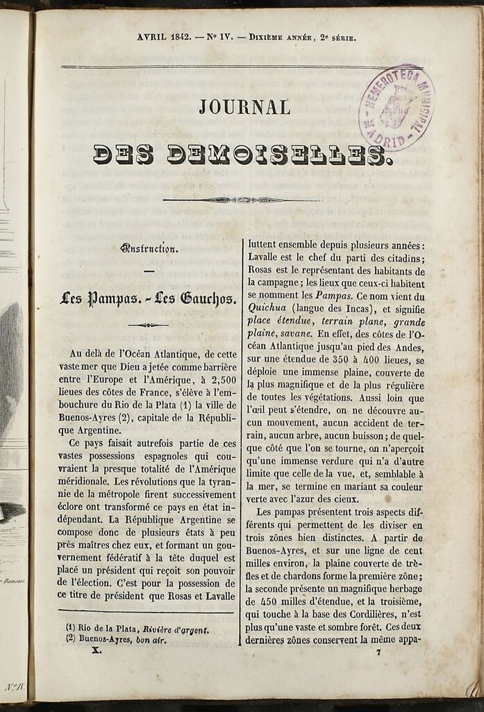 Miniatura de Journal des Demoiselles. Abril 1842