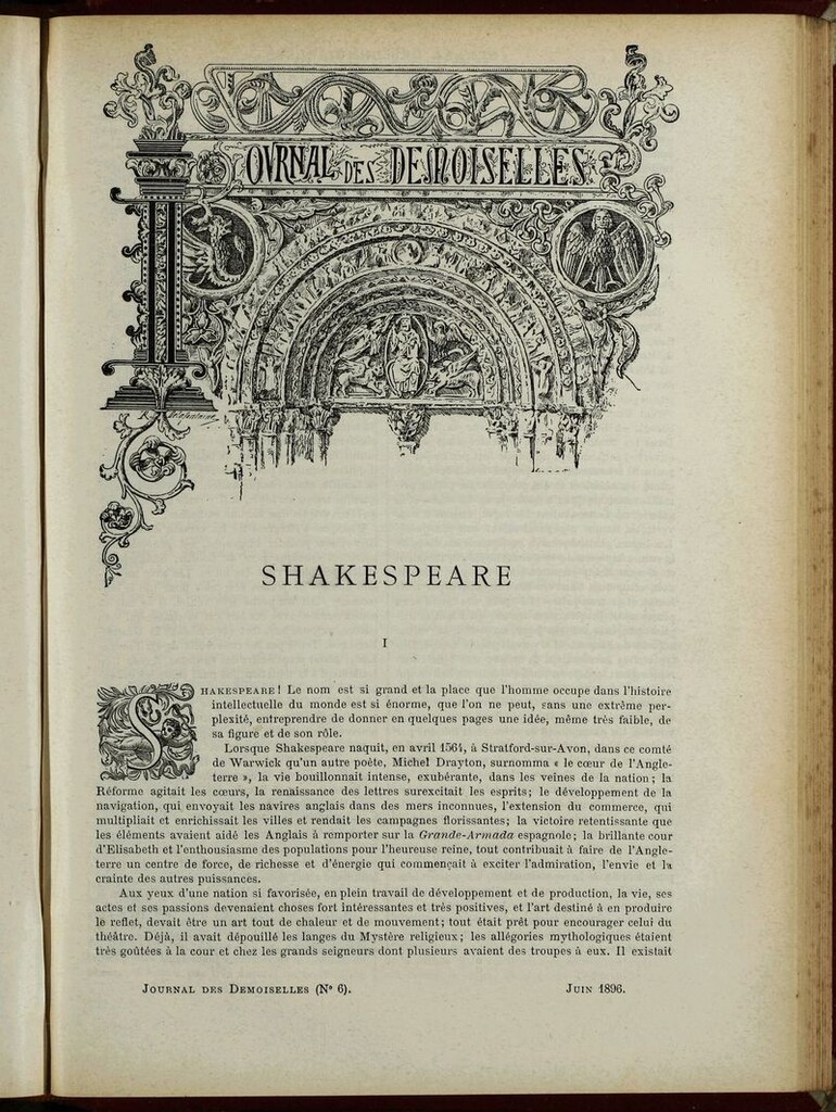 Miniatura de Journal des Demoiselles. Junio 1896
