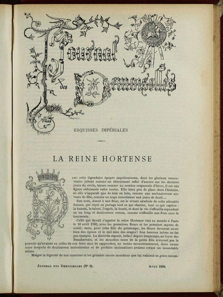 Miniatura de Journal des Demoiselles. Agosto 1896