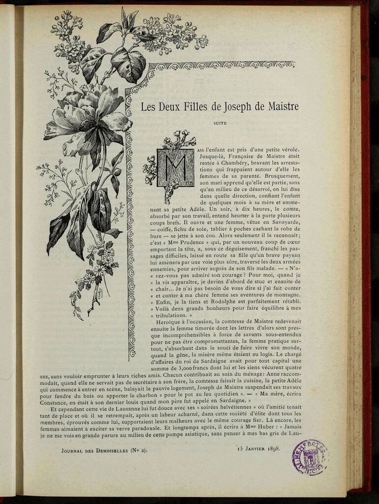Miniatura de Journal des Demoiselles. 15 de Enero de 1898