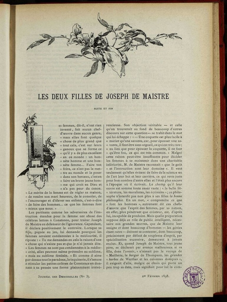 Miniatura de Journal des Demoiselles. 1 de Febrero de 1898