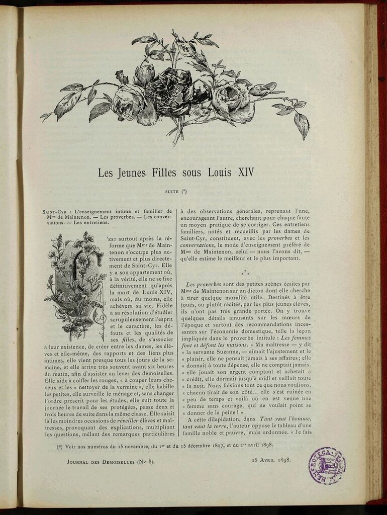 Miniatura de Journal des Demoiselles. 15 de Abril de 1898