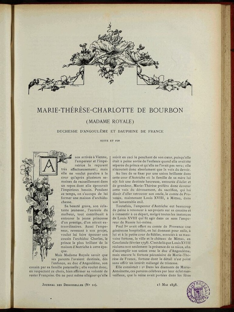 Miniatura de Journal des Demoiselles. 15 de Mayo de 1898