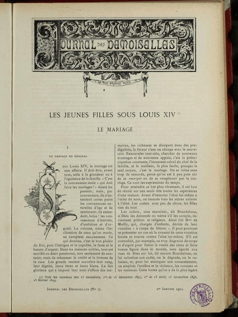 Miniatura de Journal des Demoiselles. 1 de Enero de 1901