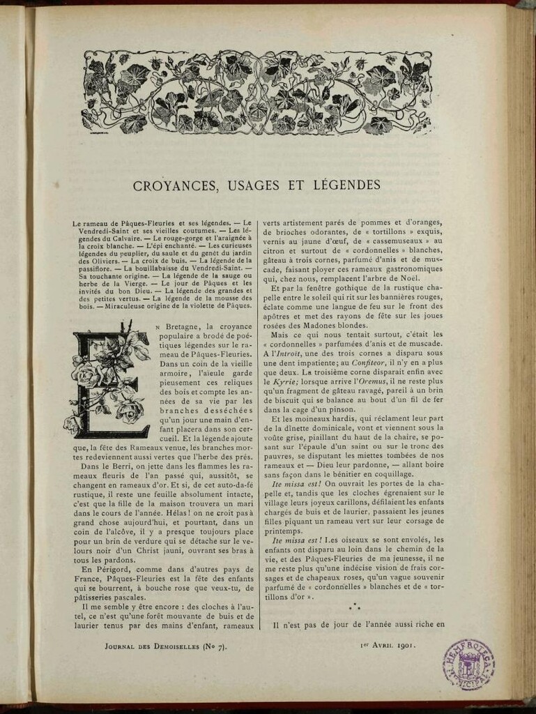 Miniatura de Journal des Demoiselles. 1 de Abril de 1901