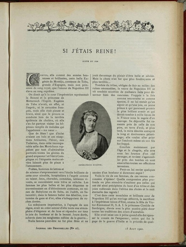 Miniatura de Journal des Demoiselles. 15 de Agosto de 1901