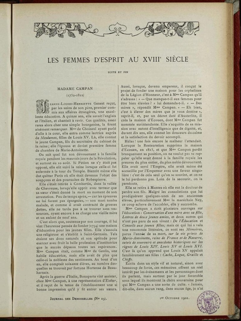 Miniatura de Journal des Demoiselles. 1 de Octubre de 1901
