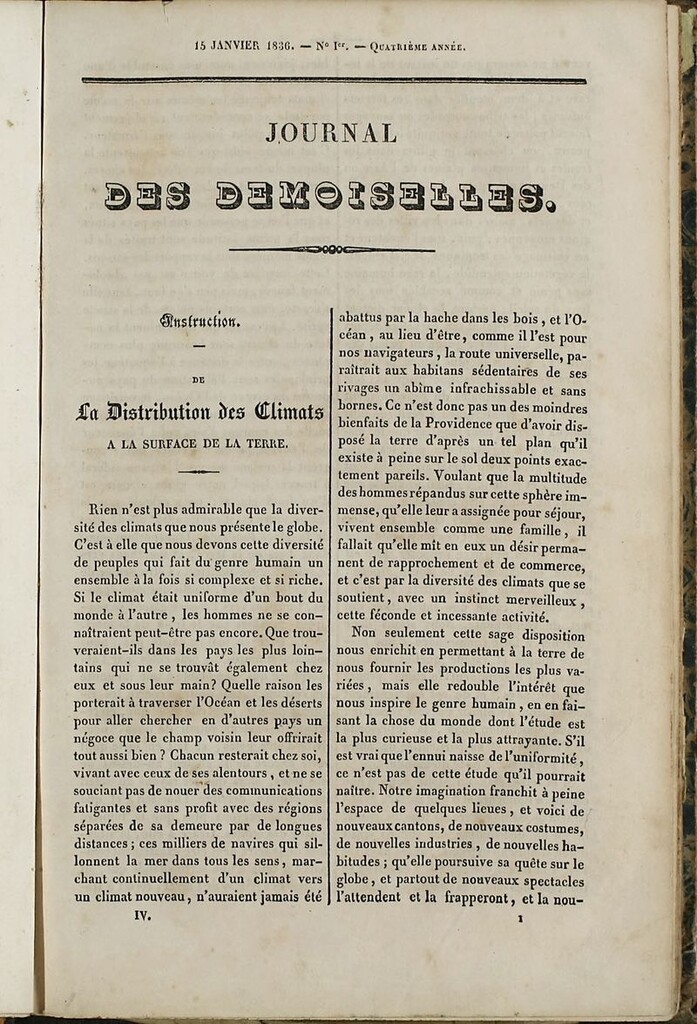 Miniatura de Journal des Demoiselles. 15 de Enero de 1836