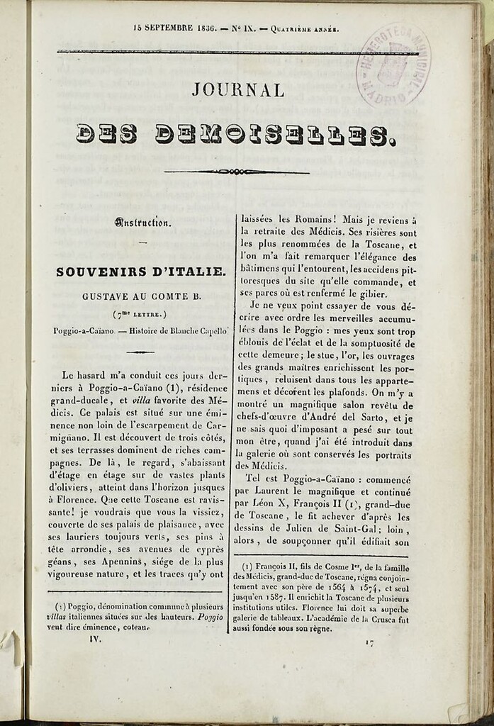 Miniatura de Journal des Demoiselles. 15 de Septiembre de 1836