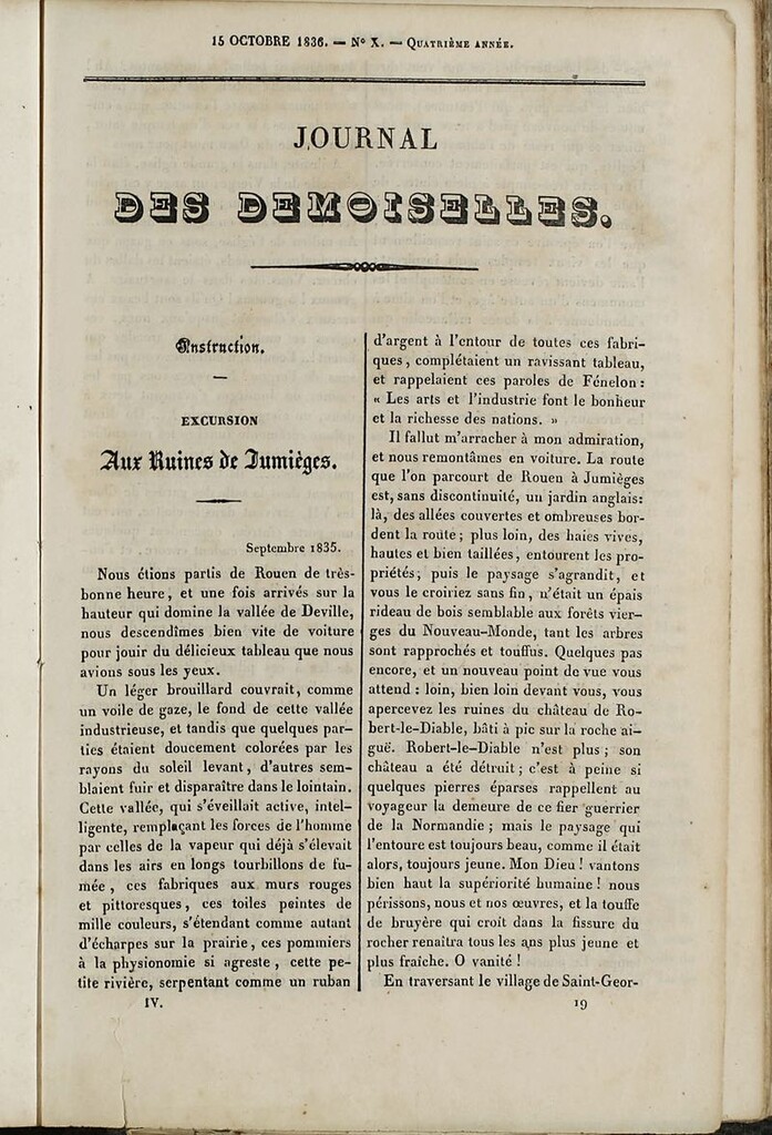 Miniatura de Journal des Demoiselles. 15 de Octubre de 1836