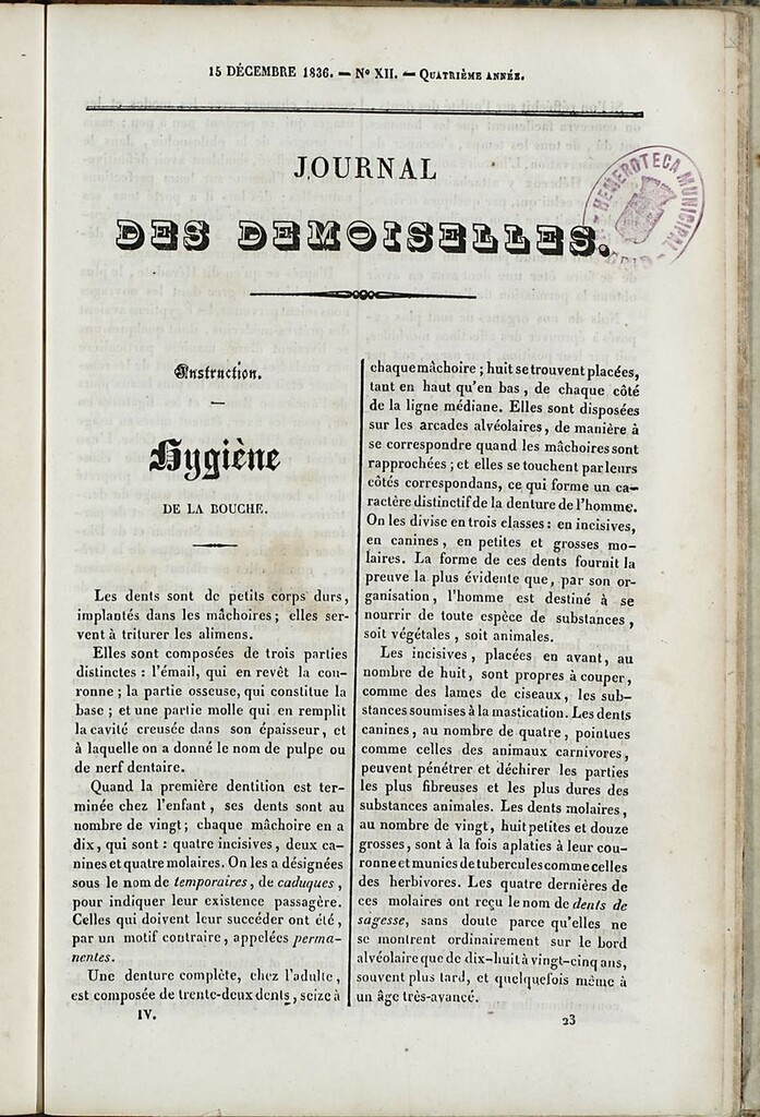 Miniatura de Journal des Demoiselles. 15 de Diciembre de 1836