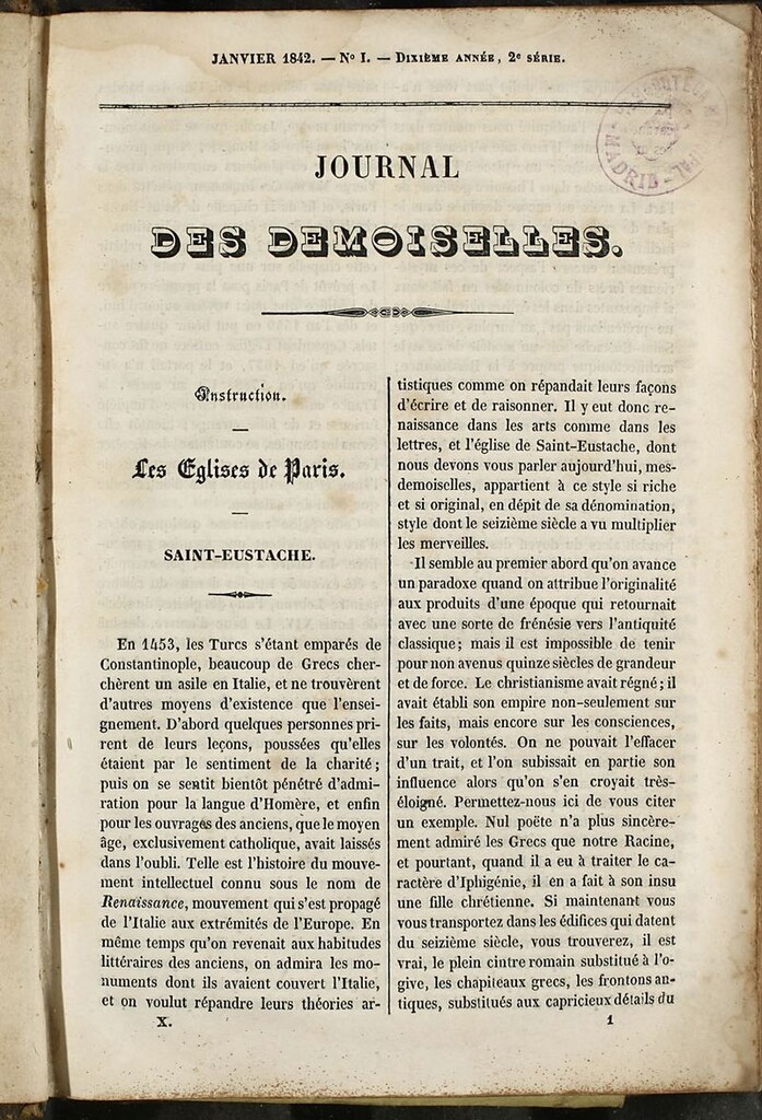 Miniatura de Journal des Demoiselles. 15 de Enero de 1842