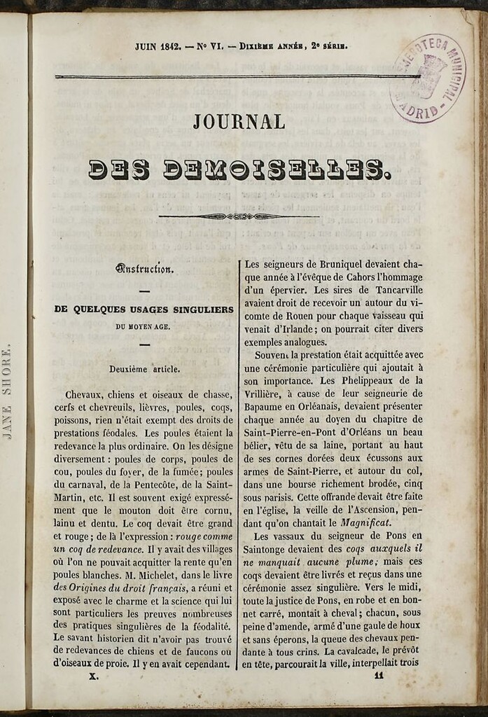 Miniatura de Journal des Demoiselles. 15 de Junio de 1842