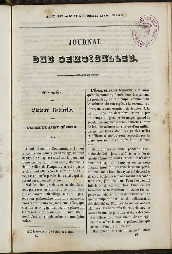 Miniatura de Journal des Demoiselles. 15 de Agosto de 1842