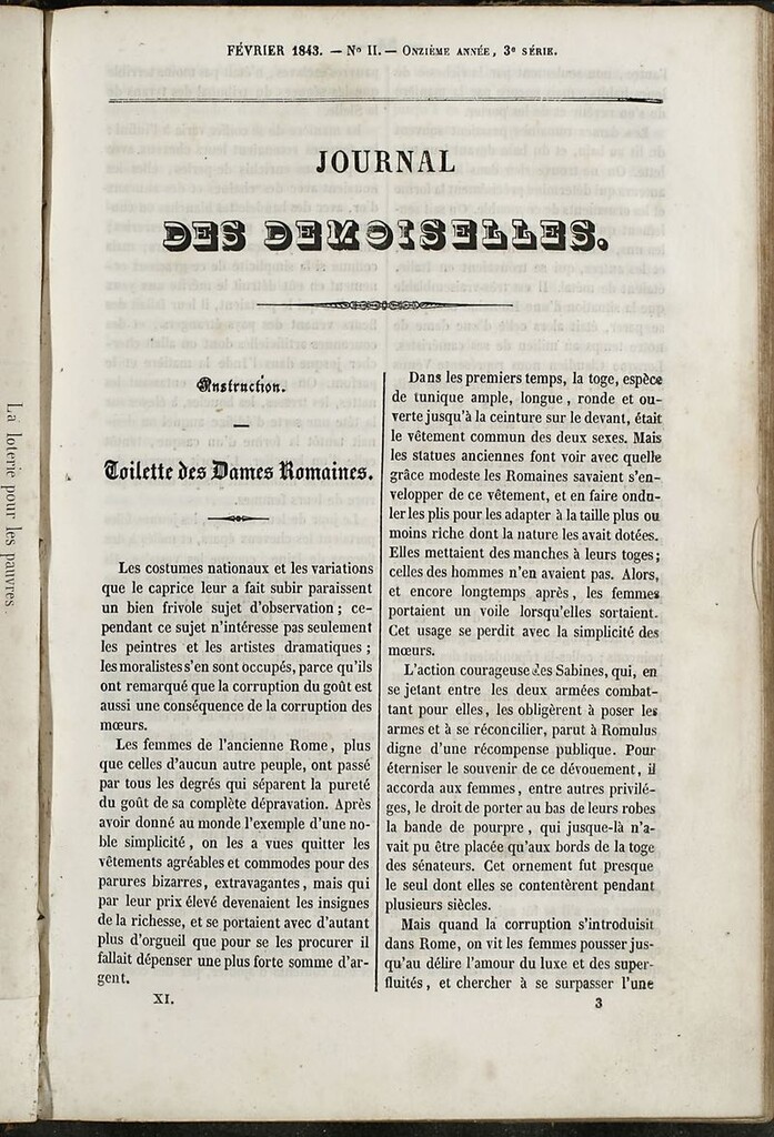 Miniatura de Journal des Demoiselles. 15 de Febrero de 1843