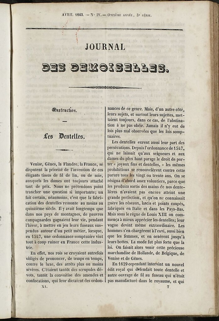Miniatura de Journal des Demoiselles. 15 de Abril de 1843
