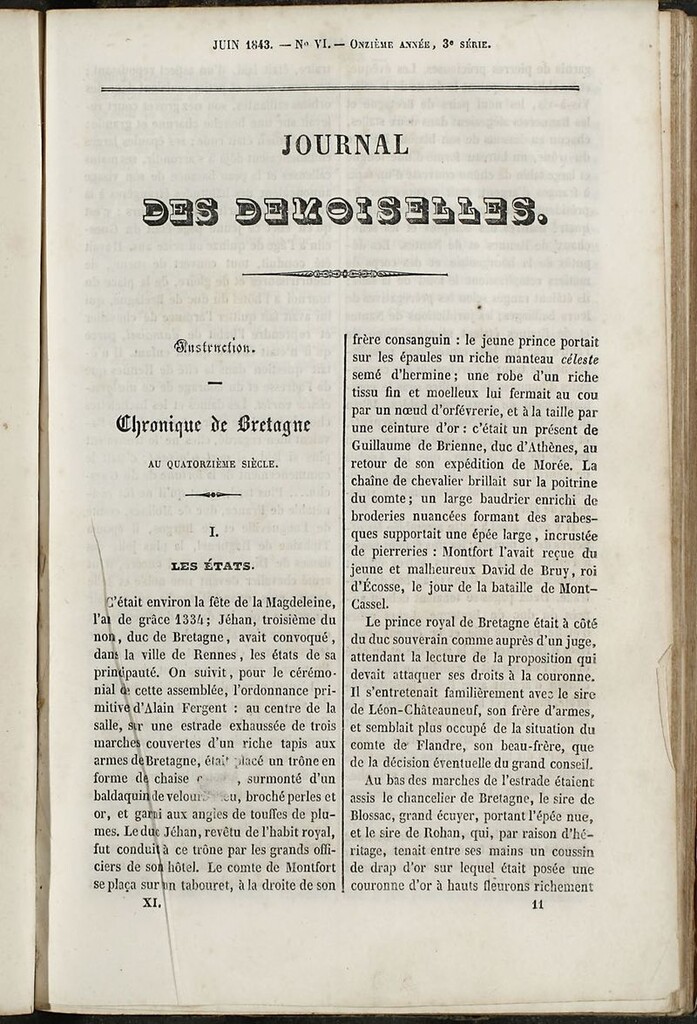 Miniatura de Journal des Demoiselles. 15 de Junio de 1843