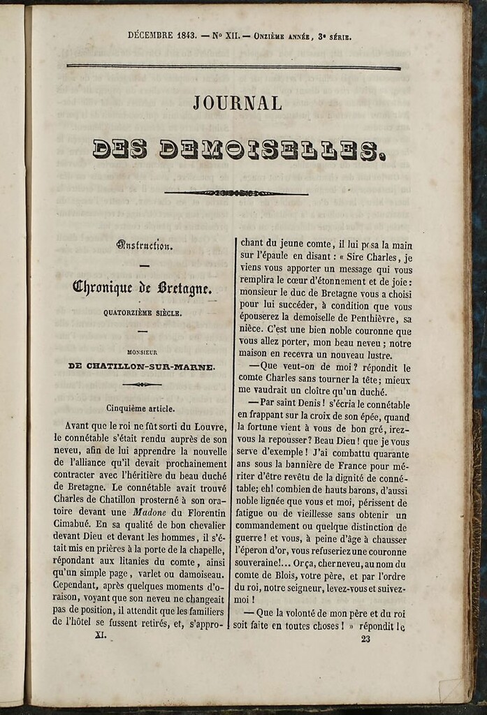 Miniatura de Journal des Demoiselles. 15 de Diciembre de 1843