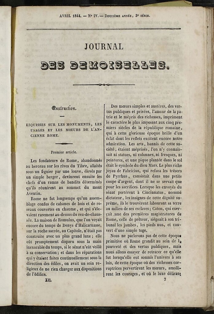 Miniatura de Journal des Demoiselles. 15 de Abril de 1844