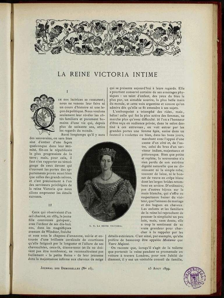 Miniatura de Journal des Demoiselles. 15 de Agosto de 1899