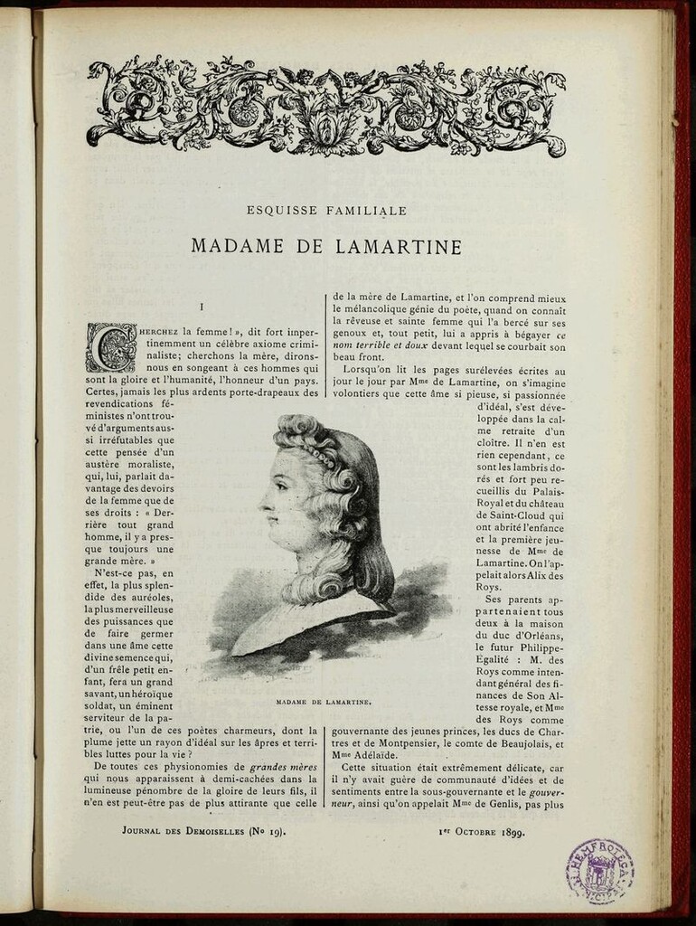 Miniatura de Journal des Demoiselles. 1 de Octubre de 1899