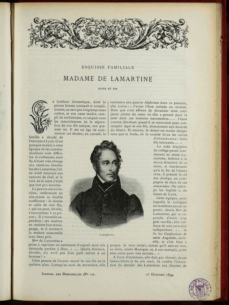 Miniatura de Journal des Demoiselles. 15 de Octubre de 1899