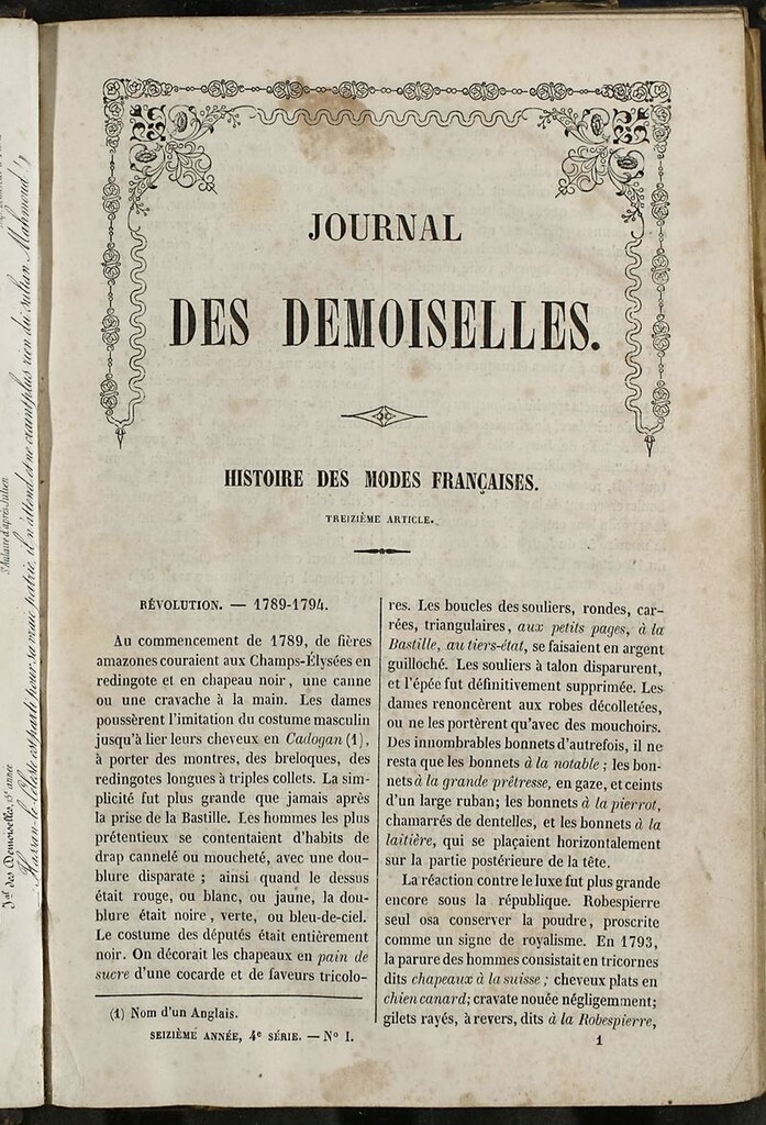Miniatura de Journal des Demoiselles. 15 de Enero de 1848