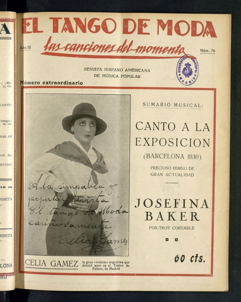 Miniatura de El Tango de Moda : revista popular hispano-americana. Aparece los sábados. Nº 76