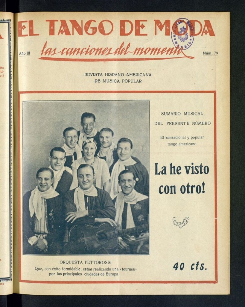 Miniatura de El Tango de Moda : revista popular hispano-americana. Aparece los sábados. Nº 79