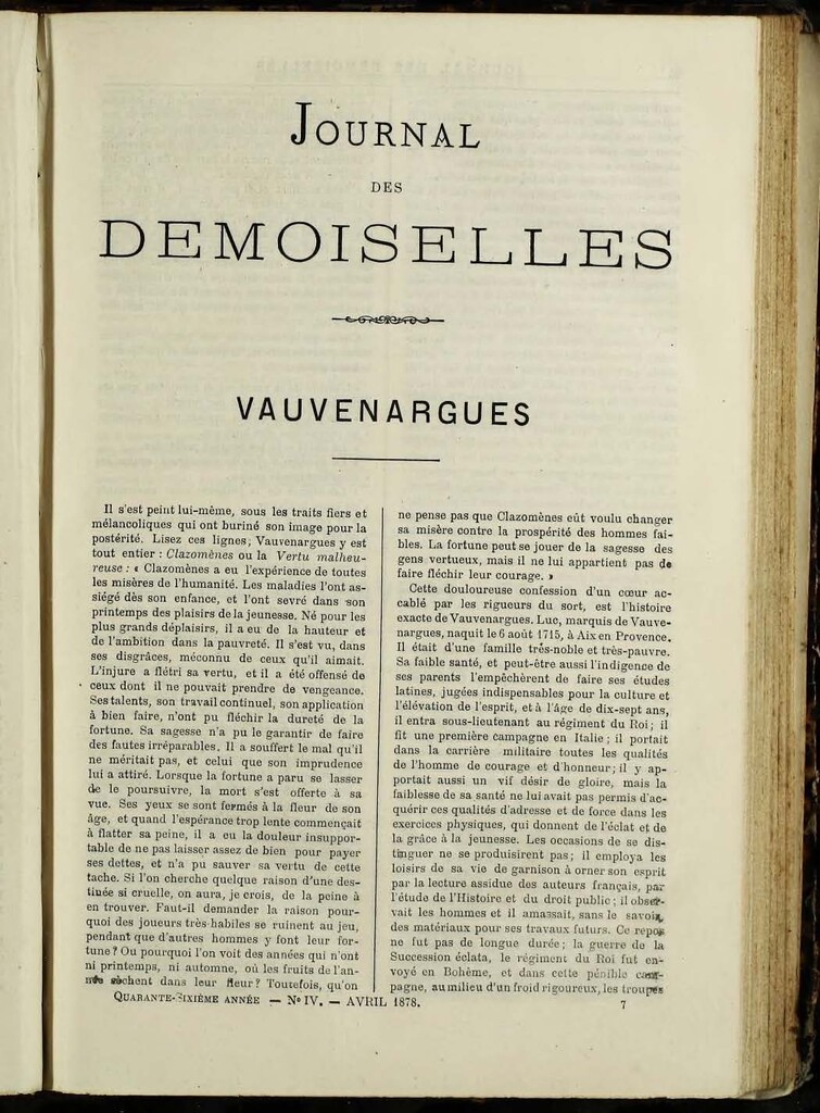 Miniatura de Journal des Demoiselles de abril de 1878