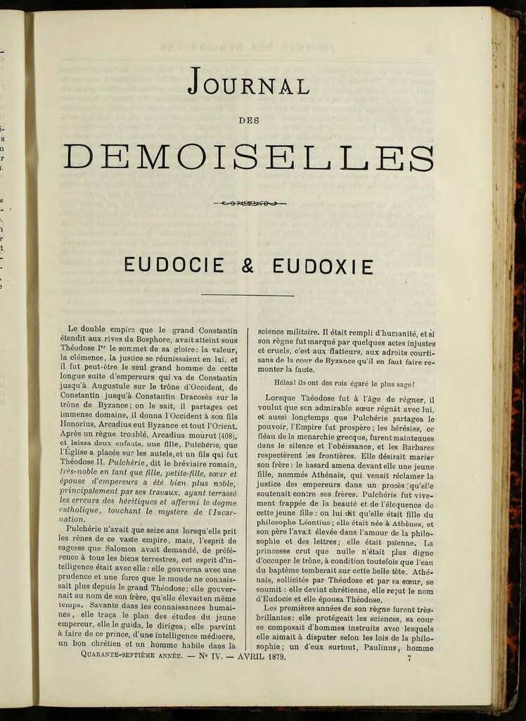 Miniatura de Journal des Demoiselles de abril de 1879