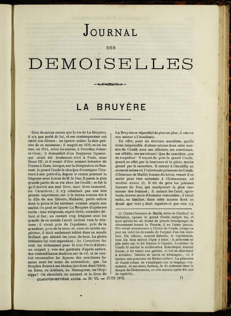 Miniatura de Journal des Demoiselles de junio de 1879