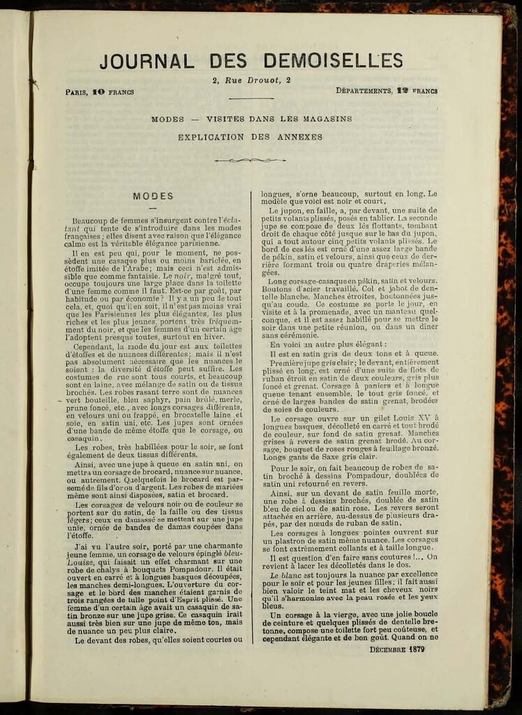Miniatura de Journal des Demoiselles de diciembre de 1879 anexo