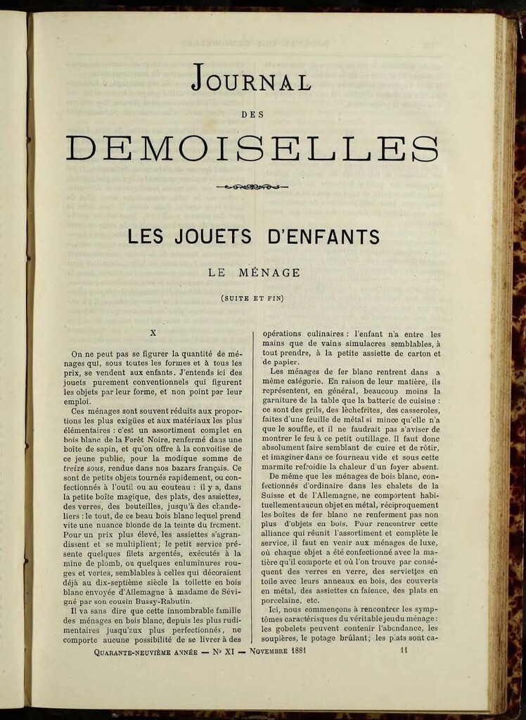 Miniatura de Journal des Demoiselles de noviembre de 1881