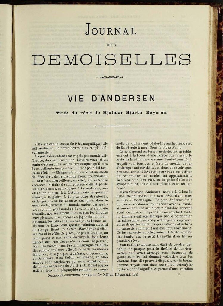 Miniatura de Journal des Demoiselles de diciembre de 1881