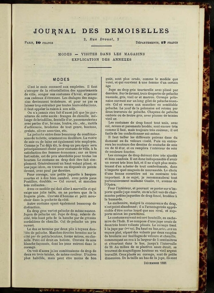 Miniatura de Journal des Demoiselles de diciembre de 1881 anexo