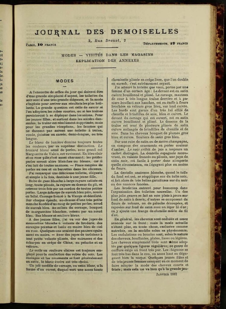 Miniatura de Journal des Demoiselles de enero de 1882 anexo